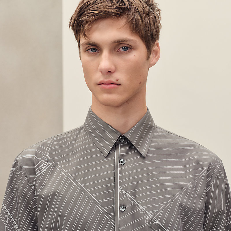 "Vent Portant Finesse" short-sleeve straight cut shirt