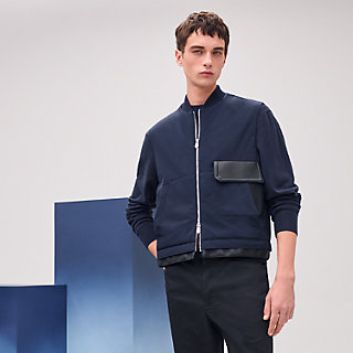 Vest with leather details | Hermès USA