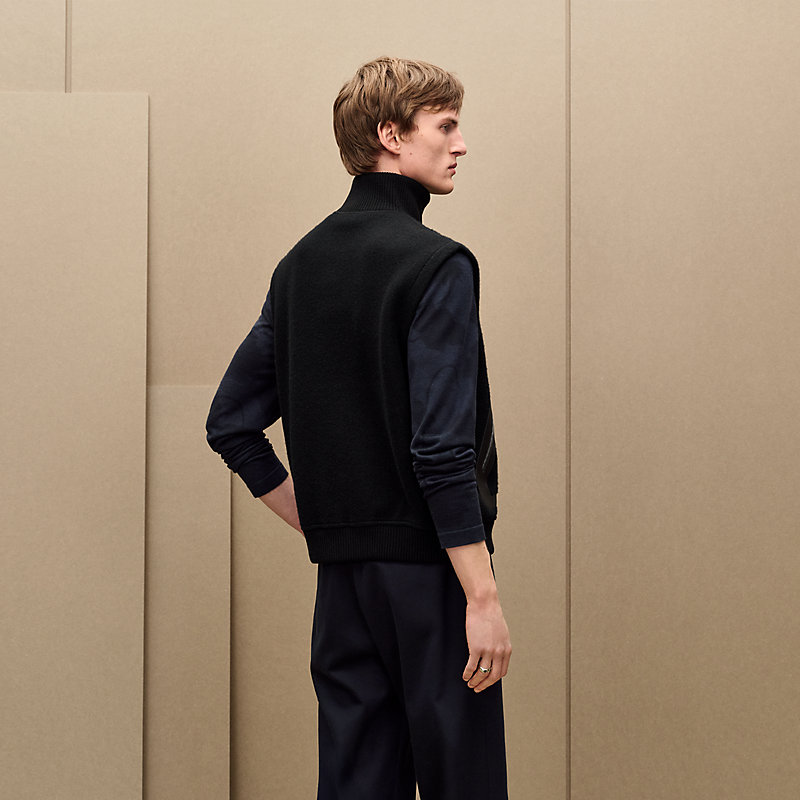 Vest with leather details	, View: , view 3 of 5