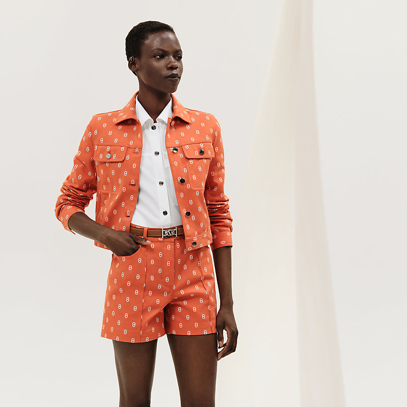 Veste Inspiration Denim imprimé « Chaîne d'Ancre » | Hermès