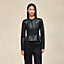 Veste sans col en cuir, Vue: Vue portée, worn, vue 2 sur 6