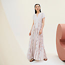 Vista: Ver artículo puesto, Vestido bohemio bordado con estampado "Guépards et Palmettes Rayé"