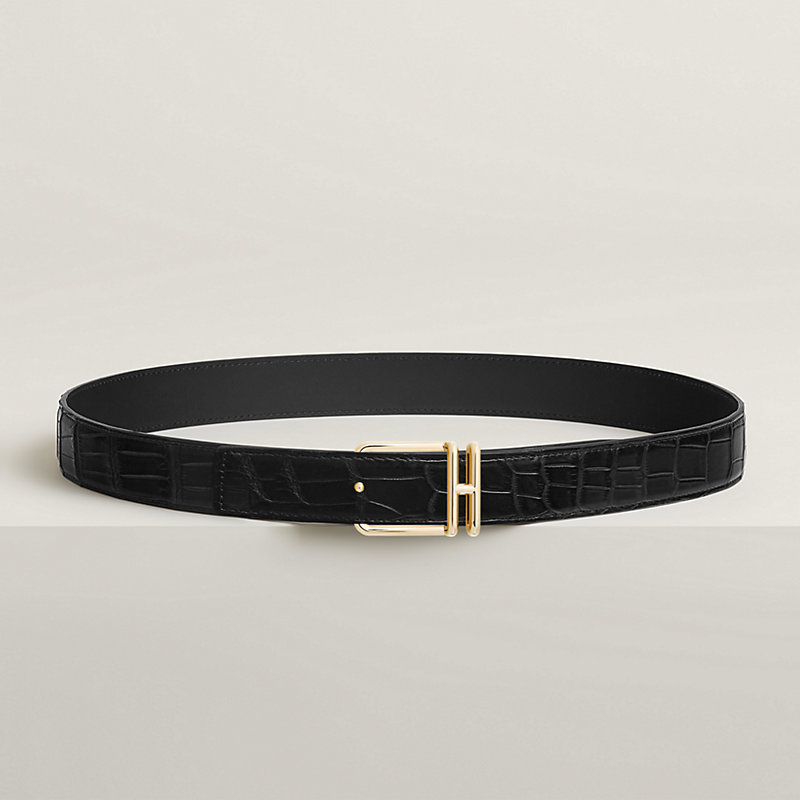 Volte-face reversible belt buckle & Leather strap 32 mm