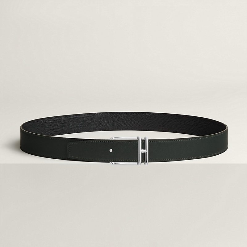 Volte-face reversible belt buckle & Reversible leather strap 32&nbsp;mm