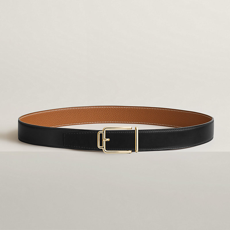 Volte-face reversible belt buckle & Reversible leather strap 32 mm
