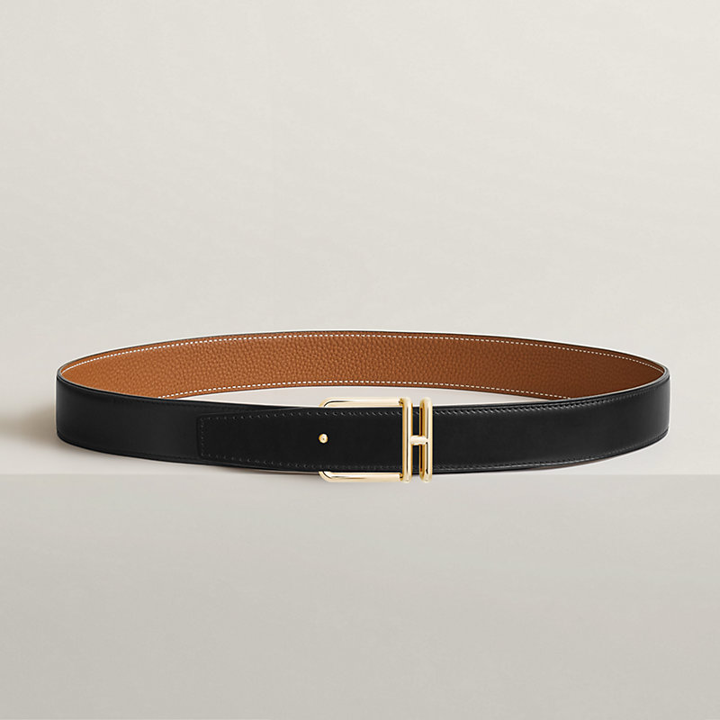 Volte-face reversible belt buckle & Reversible leather strap 32 mm