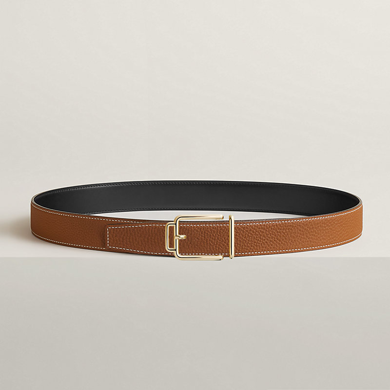 Volte-face reversible belt buckle & Reversible leather strap 32 mm