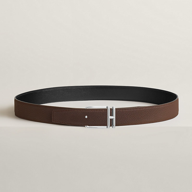 Volte-face reversible belt buckle & Reversible leather strap 32&nbsp;mm