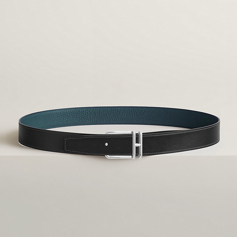 Volte-face reversible belt buckle & Reversible leather strap 32&nbsp;mm