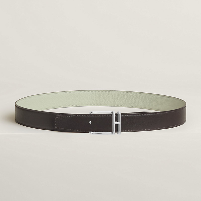 Volte-face reversible belt buckle & Reversible leather strap 32&nbsp;mm