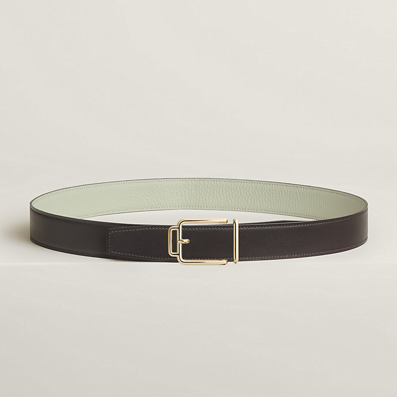 Volte-face reversible belt buckle & Reversible leather strap 32 mm
