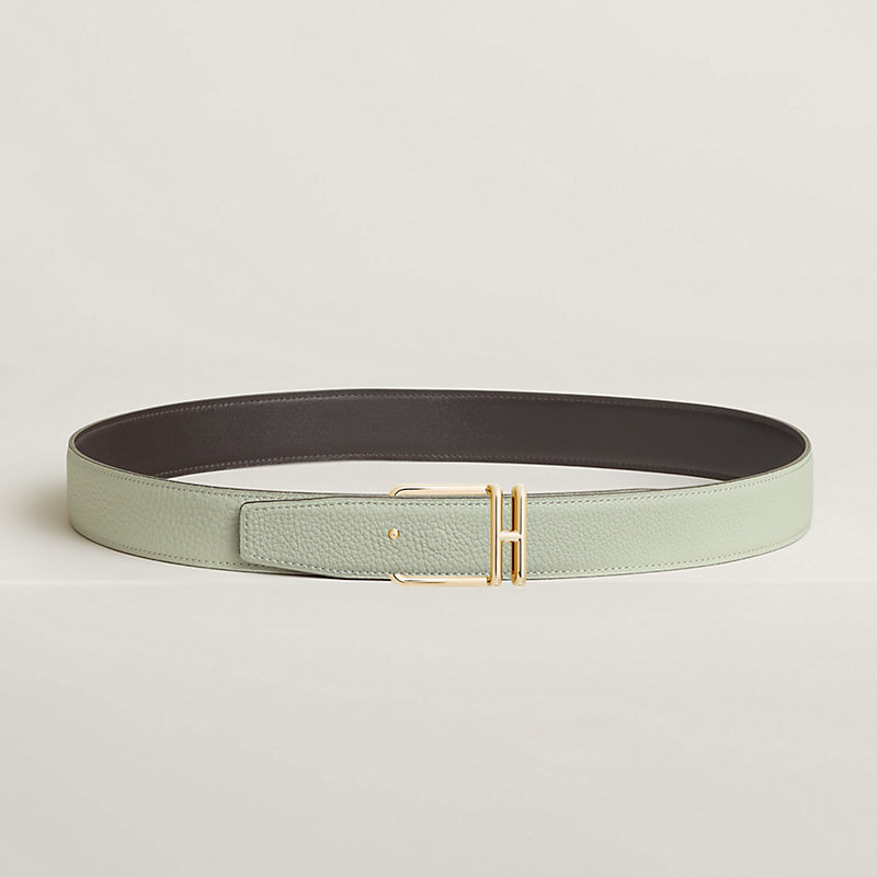 Volte-face reversible belt buckle & Reversible leather strap 32 mm