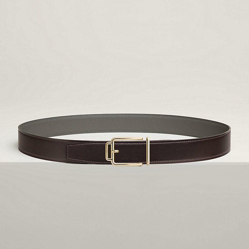 Volte-face reversible belt buckle & Reversible leather strap 32&nbsp;mm