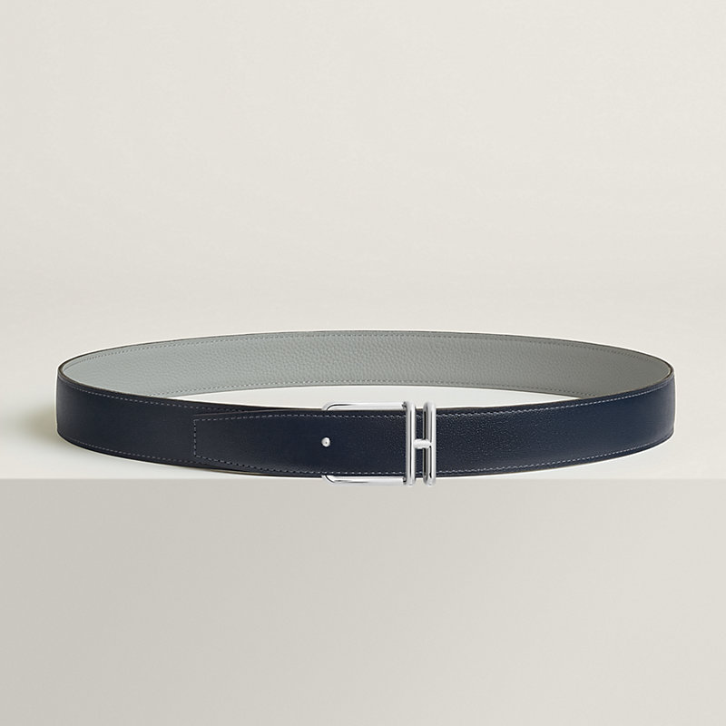 Volte-face reversible belt buckle & Reversible leather strap 32&nbsp;mm