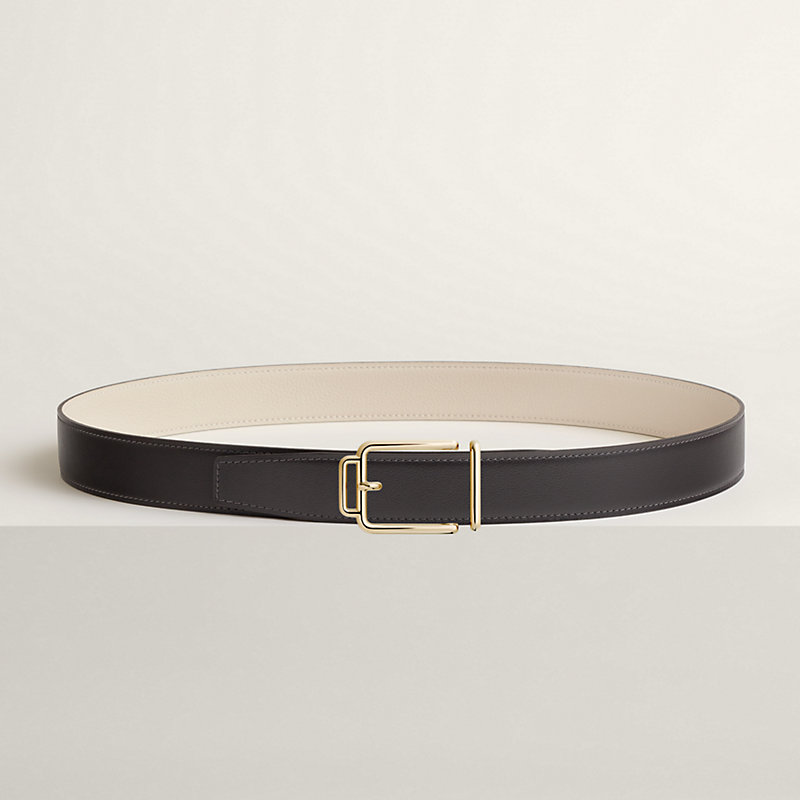 Volte-face reversible belt buckle & Reversible leather strap 32 mm