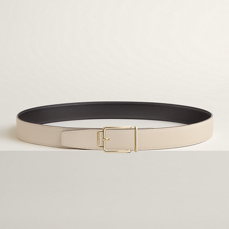 Volte-face reversible belt buckle & Reversible leather strap 32 mm