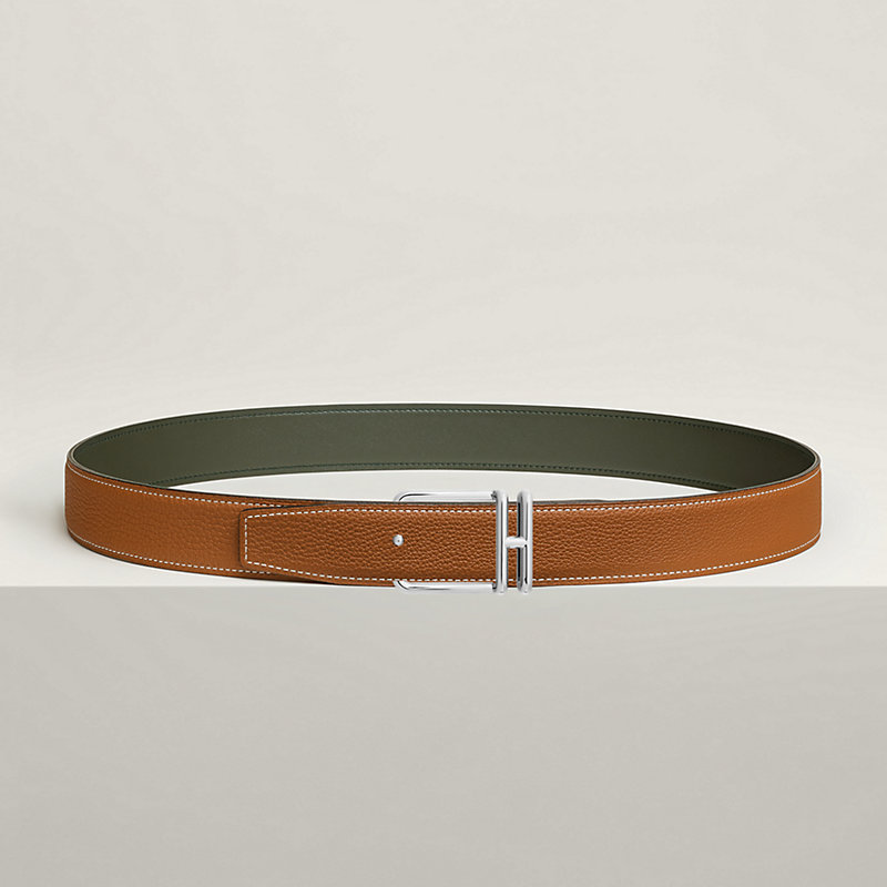 Volte-face reversible belt buckle & Reversible leather strap 32&nbsp;mm