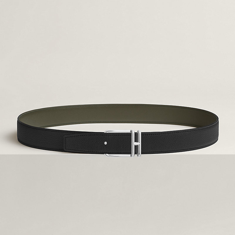 Volte-face reversible belt buckle & Reversible leather strap 32&nbsp;mm