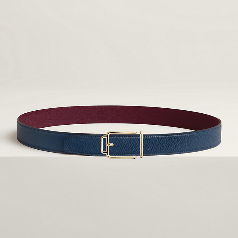 Volte-face reversible belt buckle & Reversible leather strap 32 mm