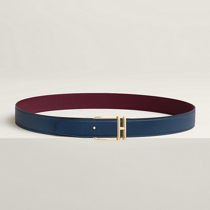 Volte-face reversible belt buckle & Reversible leather strap 32 mm