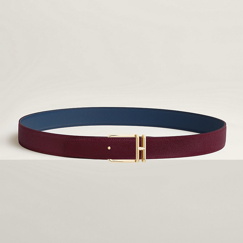 Volte-face reversible belt buckle & Reversible leather strap 32 mm
