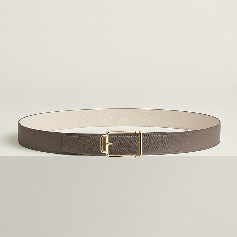 Volte-face reversible belt buckle & Reversible leather strap 32 mm