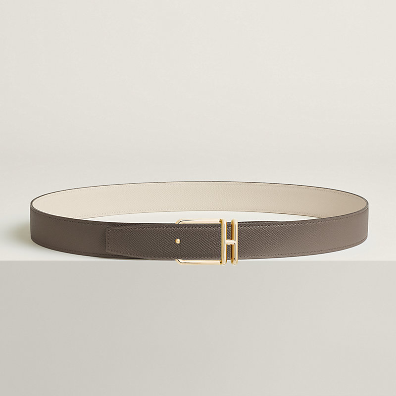 Volte-face reversible belt buckle & Reversible leather strap 32 mm