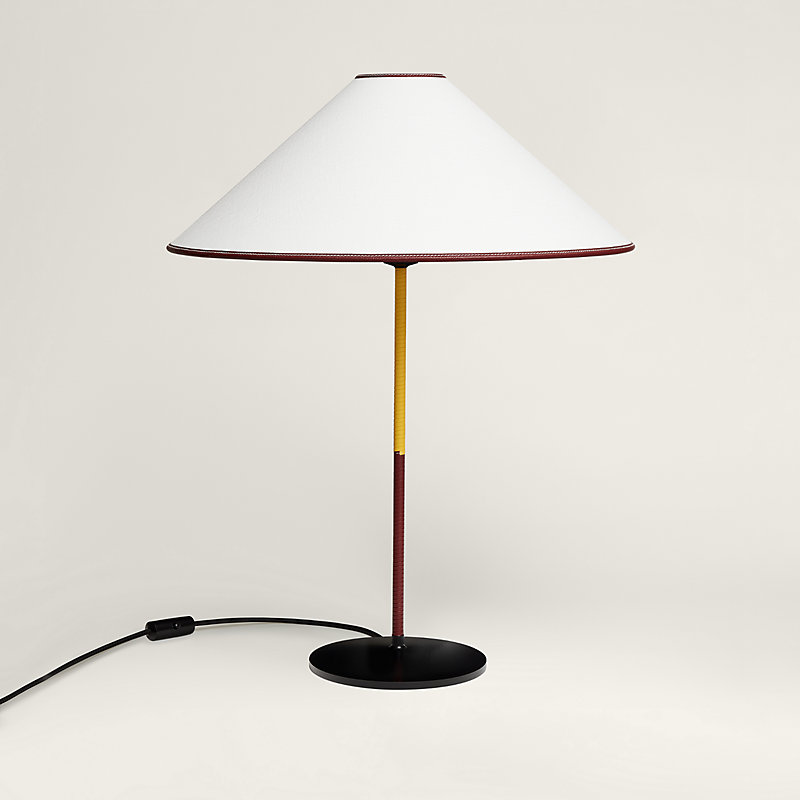 Voltige d'Hermès table lamp, medium model - Grey | Hermès USA