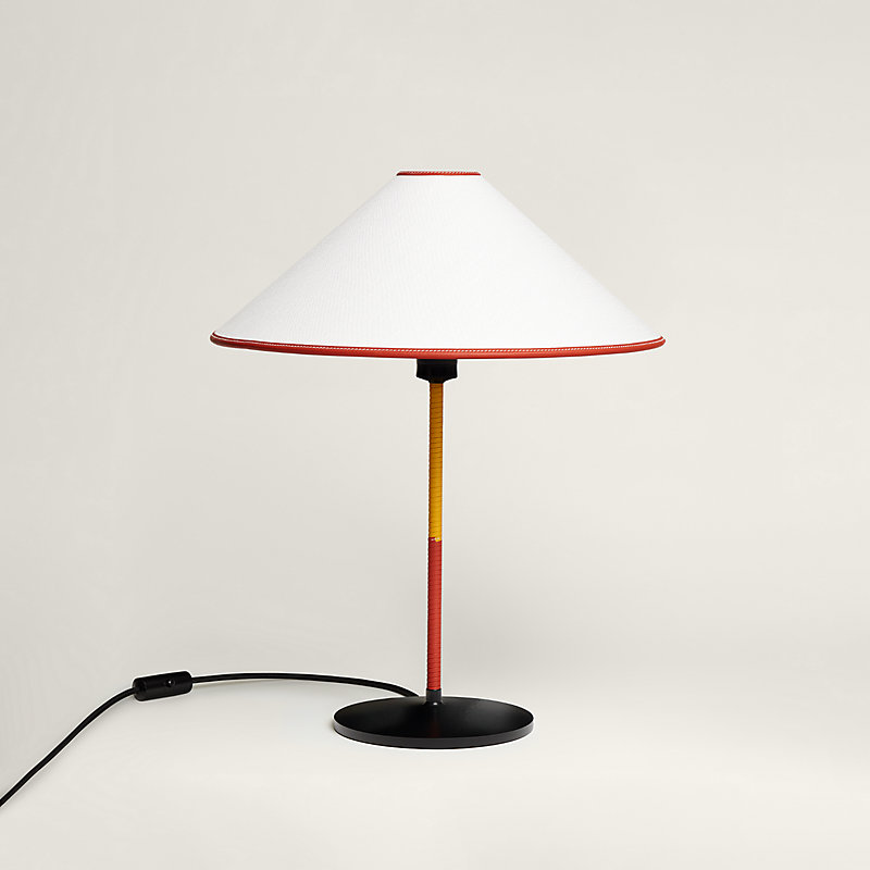 Voltige d'Hermès bedside lamp, small model - White | Hermès USA