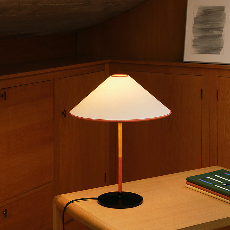 Voltige d'Hermès bedside lamp, small model - White | Hermès USA