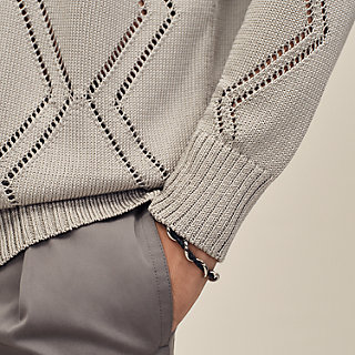 HERMES エルメス　スキッパーポロ　ボーダー　Vネック　イタリア製 エルメス Hermes HERMES ネックレス ポップアッシュ ミニ Pop H MINI