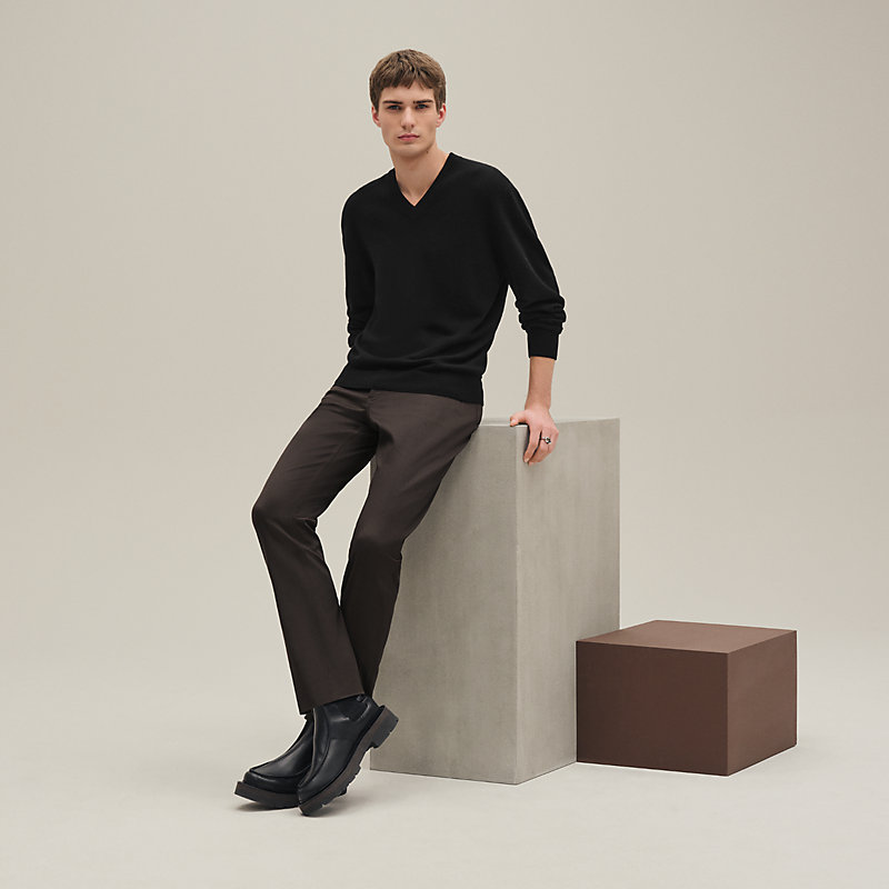 Vネックニット 《マイヨン・シェーヌ・ダンクル》 - ブルー - XXL