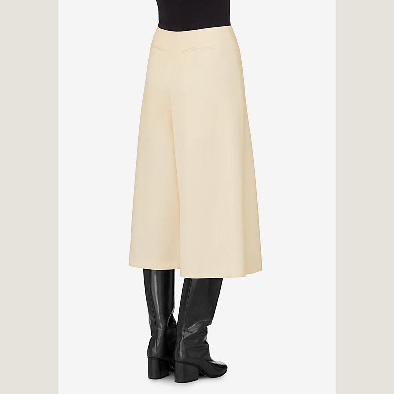Wool gabardine culottes