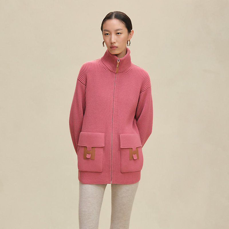 t.japan knit jacket ピンク Wool knit jacket - Pink | Hermès Hong Kong SAR