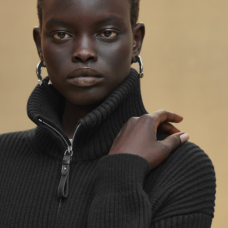 Wool knit jacket - Black | Hermès USA