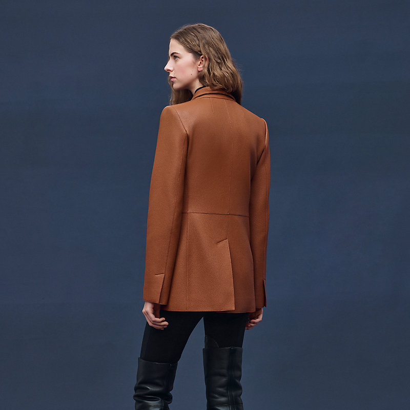 Wrap leather suit jacket, View: , view 4 of 8
