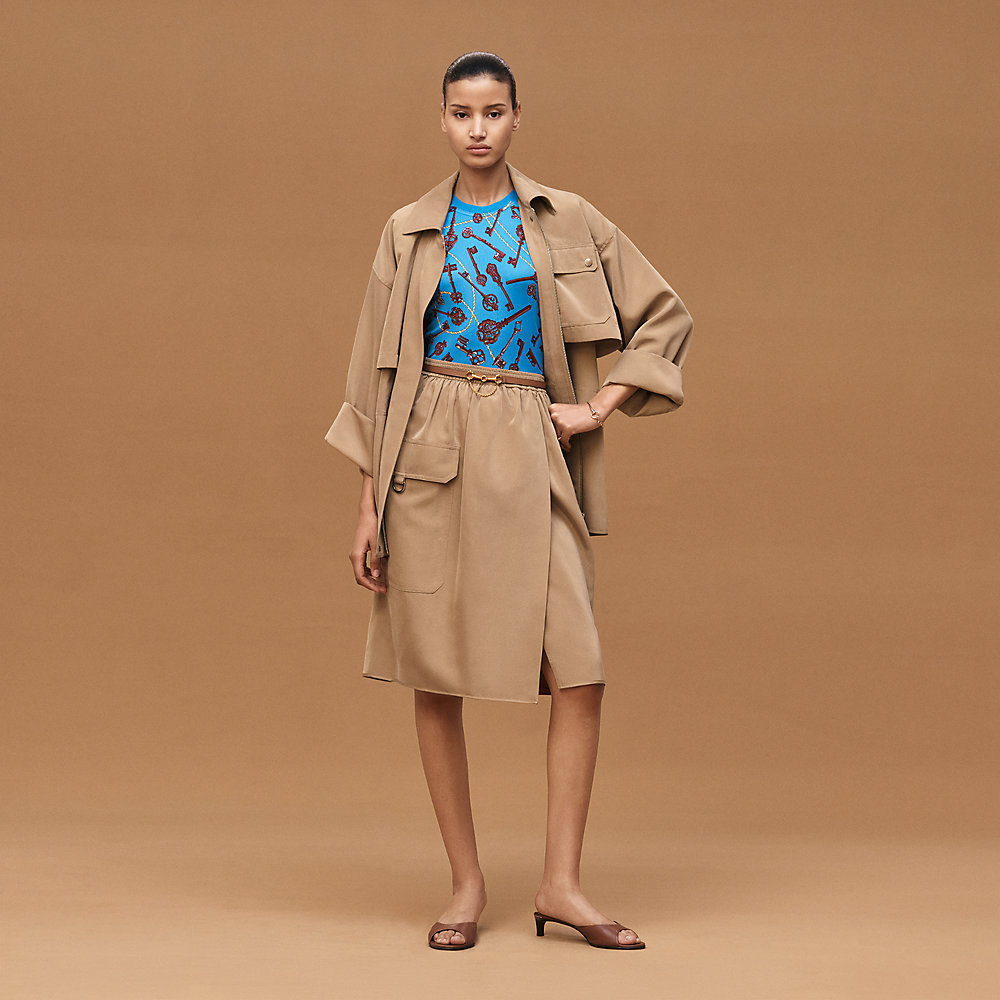 美品　HERMÈS エルメス ベルト付　シルク混 フロントボタン タイトスカート Wrap skirt | Hermès USA
