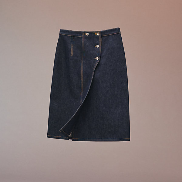wrap around denim skirt