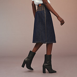 wrap around denim skirt