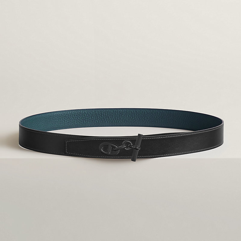Yachting belt buckle & Reversible leather strap 32 mm