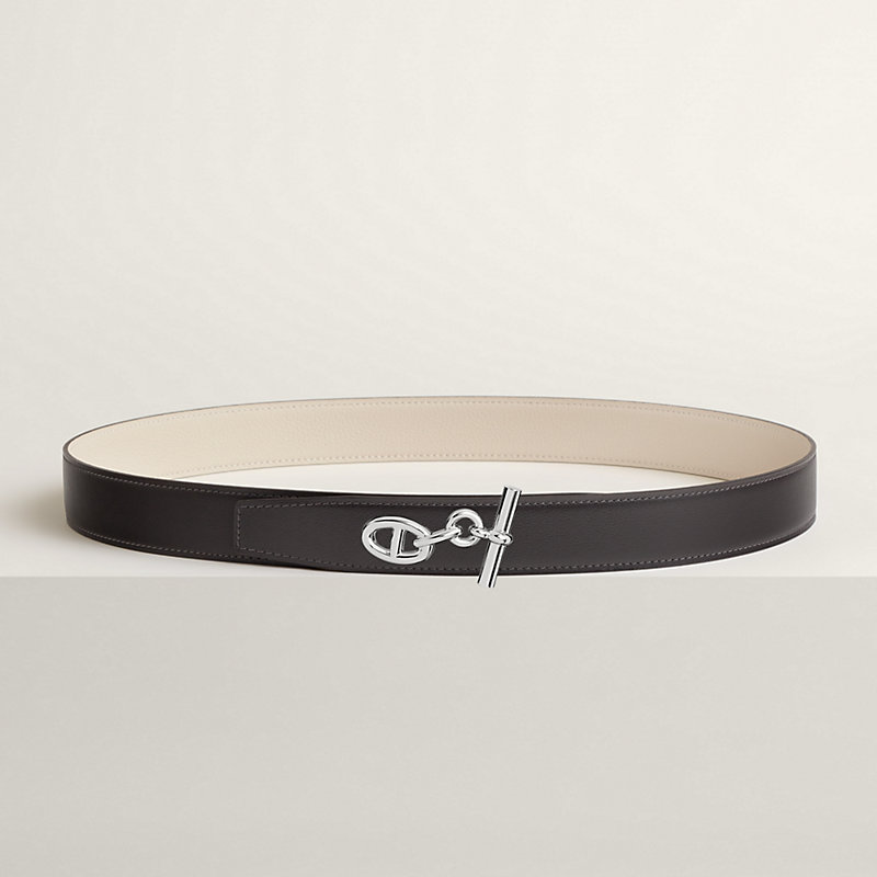 Yachting belt buckle & Reversible leather strap 32 mm