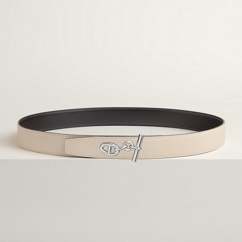 Yachting belt buckle & Reversible leather strap 32 mm