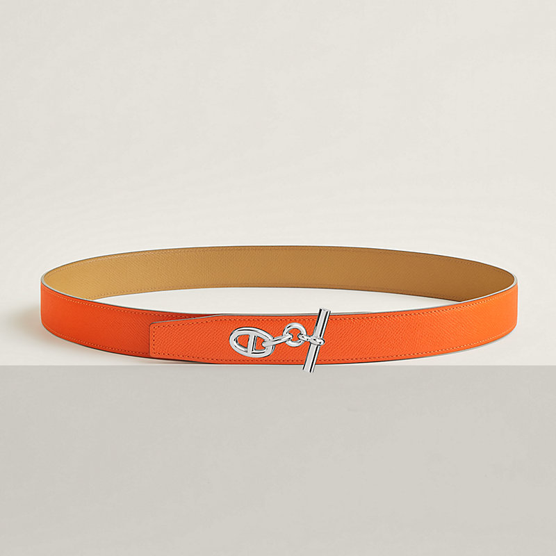 Yachting belt buckle & Reversible leather strap 32 mm