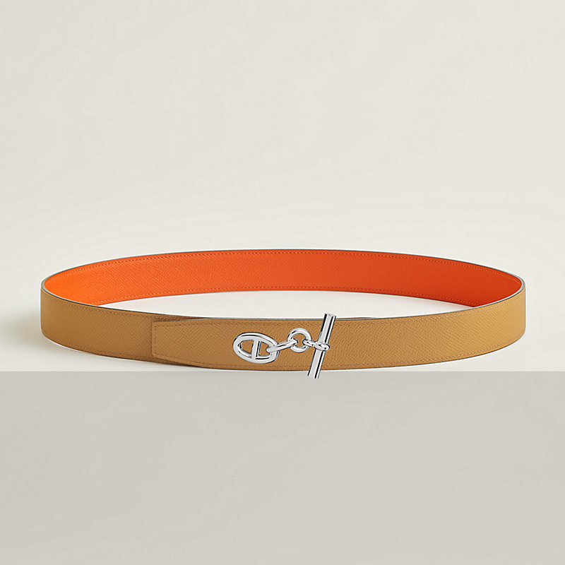 Yachting belt buckle & Reversible leather strap 32 mm