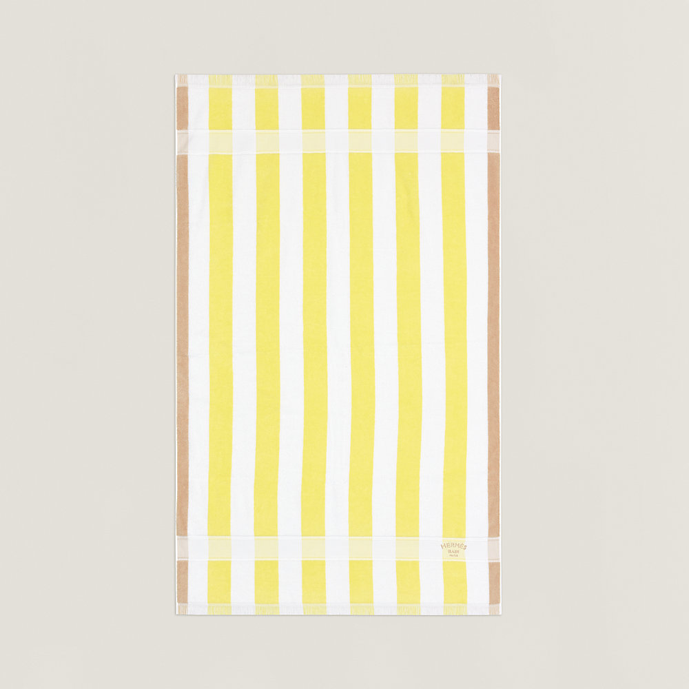 Serviette De Plage HERMÈS Yachting 95x140 Cm Beige Sable - Luxe, Inutilisée, Occasion