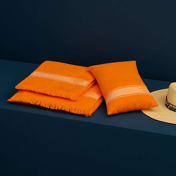 hermes orange pillow