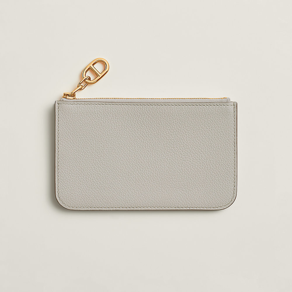 HERMES Zipengo Chain d'Ancre カードホルダー Hermès Gold Evercolor Chaîne d'Ancre Zipengo Compact Card