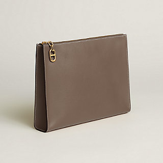 目が覚めるようなブルーHermesZipengo Chaine d'Ancre GM ポーチ HERMES お洒落 クラッチ ポーチ 本革 Zipengo GM Chaine d'Ancre