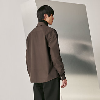 Zipped boxy fit shirt with layered pocket | Hermès Canada