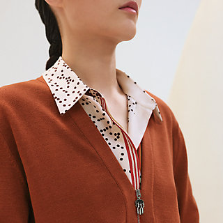 HERMES ブラックフロントジッパーカーディガン エルメス HERMES カーディガン